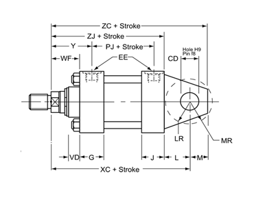 MP1-Cap Mounting Fixed Clevis, Delight Hydraulic